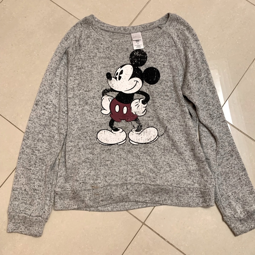 Vintage Disney Mickey Mouse Long Sleeve Pullover Sweater Oversized Tee